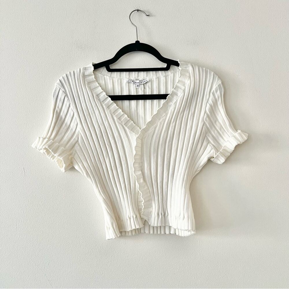 Endless Rose Cropped Ribbed Knit Ruffle Top - Picture 4 of 7